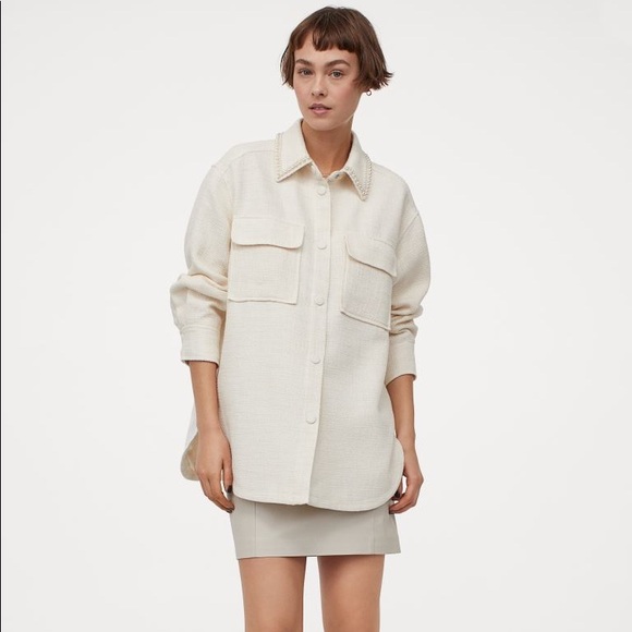 Coats | Nwt Pearl Collar Shacket | Poshmark